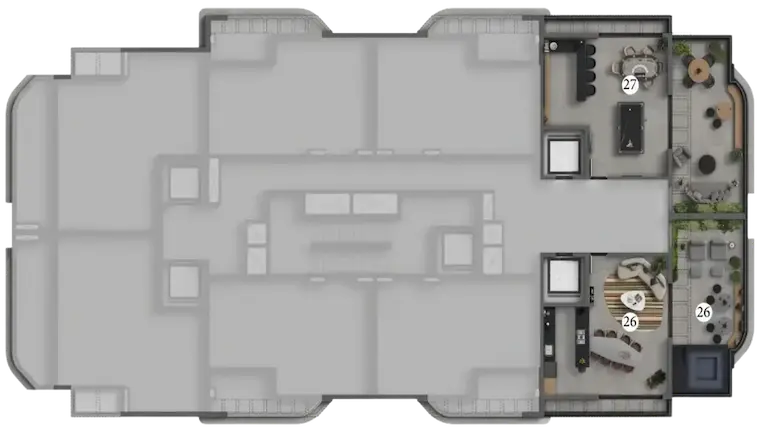 Implantação do Rooftop — Art Design Residence